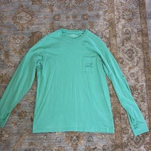 Light green Vineyard Vines long-sleeve tee.